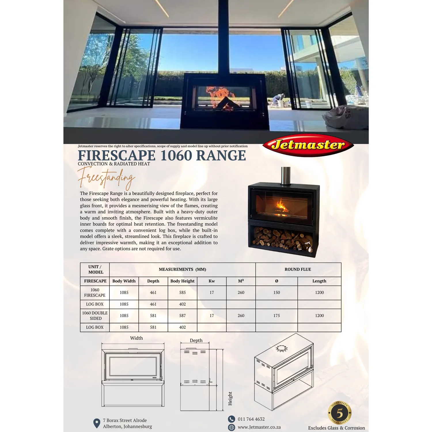 Firescape 1060 Freestanding Fireplace - Image 2