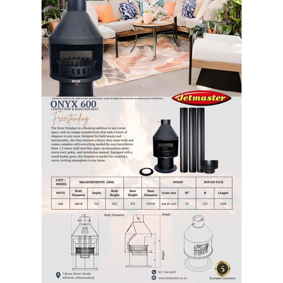 The Onyx 600 Freestanding Fireplace - Image 2